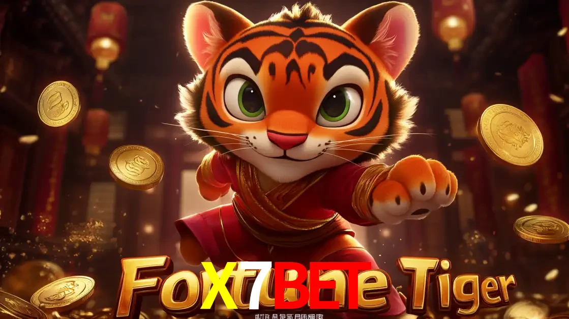 O carismático mascote do jogo de slot Fortune Tiger, um tigre fofo em pose de artes marciais, pronto para trazer sorte e multiplicadores de ganhos no cassino online X7BET.